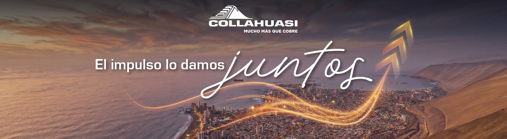 Collahuasi, mucho más que cobre. El impulso lo damos juntos. Vista aérea de Iquique al atardecer.